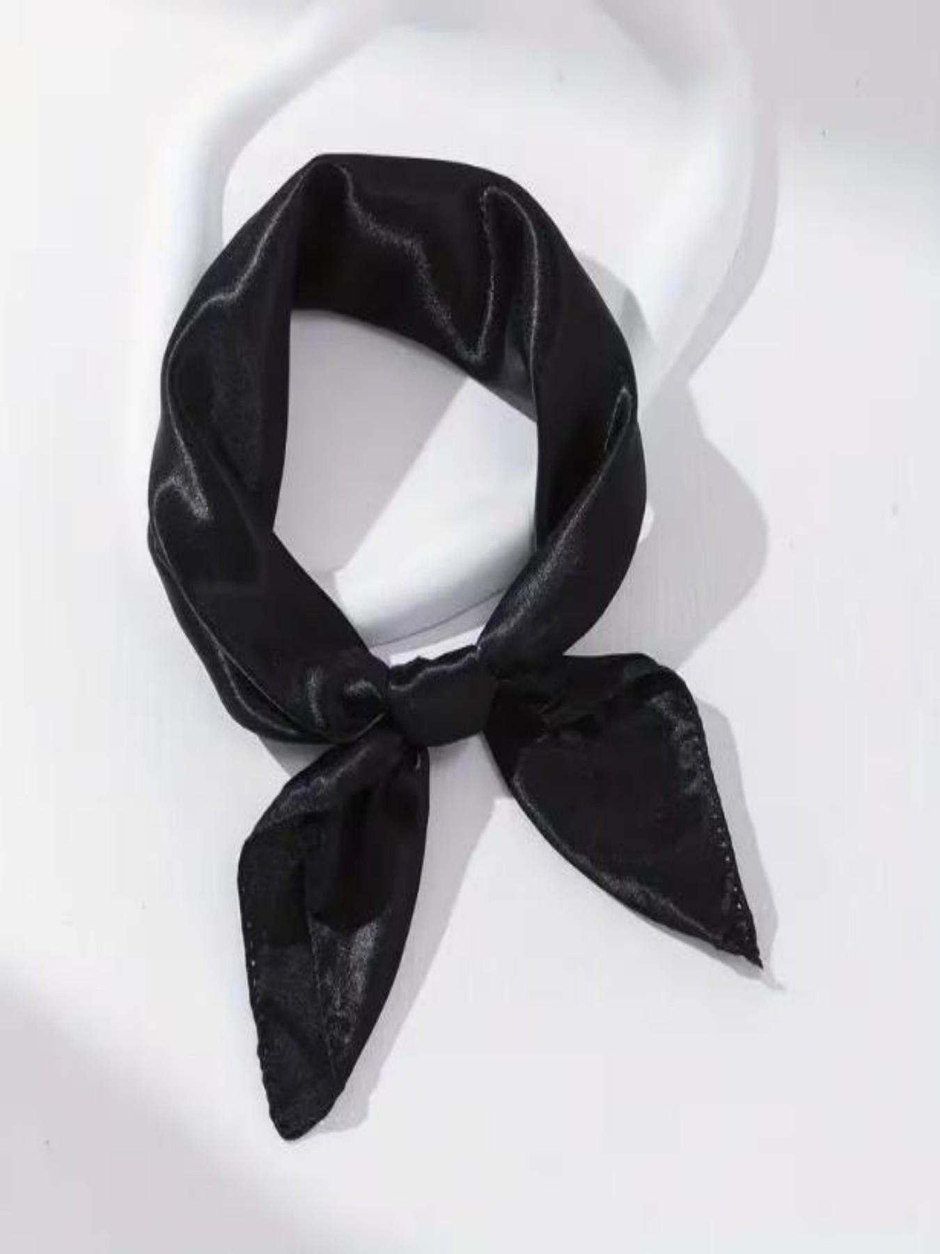 1pc Solid Color Silk Scarf for Women, Versatile Hairband, Necktie, Dance Performance, Spring Summer Fashion Accessory, Random Color