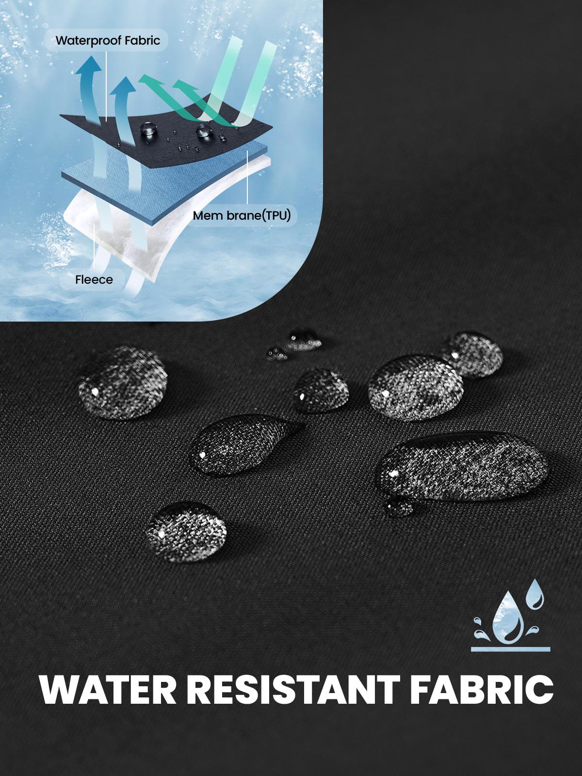 GOPUNE Men's Waterproof Pants Insulated Cold weather Hiking Winter Snow Ski Softshell Outdoor Pants Zipper Pockets Climbing Thermal Jogger Trousers Thermal Lined Jogger pants men