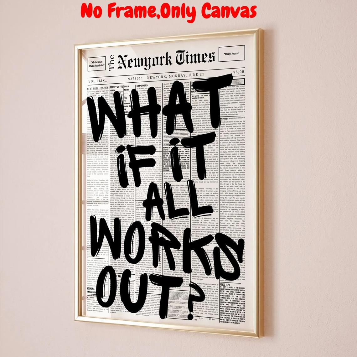 What If It All Works Out Print, Quote Prints, No Frame, Wall Art, Positive Affirmation Wall Decor, Modern Wall Poster, Wall Art for Home Living Room Bedroom, Ornaments