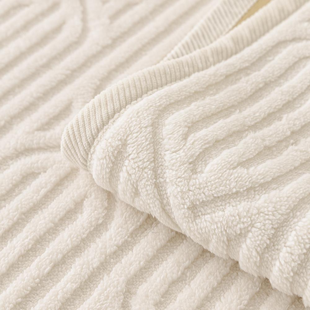 Comfortable Cross-Stitch Plush Sofa Cushion, Thick Soft Pet-Friendly Universal Sofa Protector, Non-Slip Faux Fur Chair Cover for Living Room Bedroom Office Decor