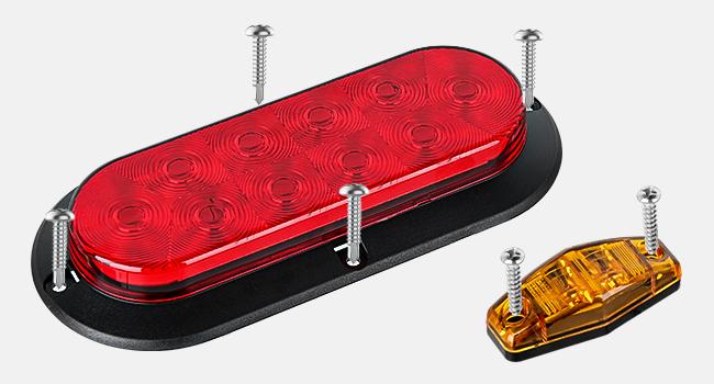 Nilight LED Trailer Light Kit 6 Inch Oval Stop Turn Tail Light Red Amber Side Marker Light Waterproof Surface Mount for 12V Utility Trailer Boat Camper RV Trucks Van Caravan  dealsforyoudays