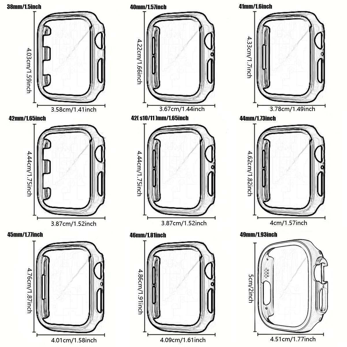 5-Pack Protective Smartwatch Case Set with Tempered Glass Screen Protector, Hard PC Shockproof Cover, Smartwatch Accessories,sohochic