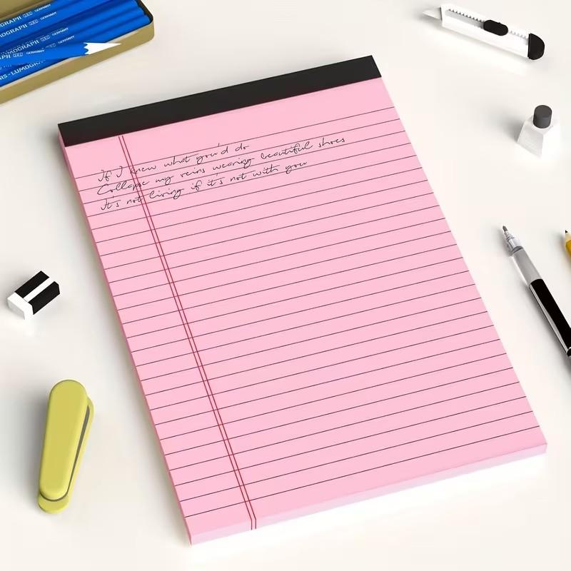 3-Pack Colorful Tear-Off Notebooks, 12.7x20.32cm, Large Grid, Writing Pad, Legal Notebook, 30 Pages Each, School & Office Supplies