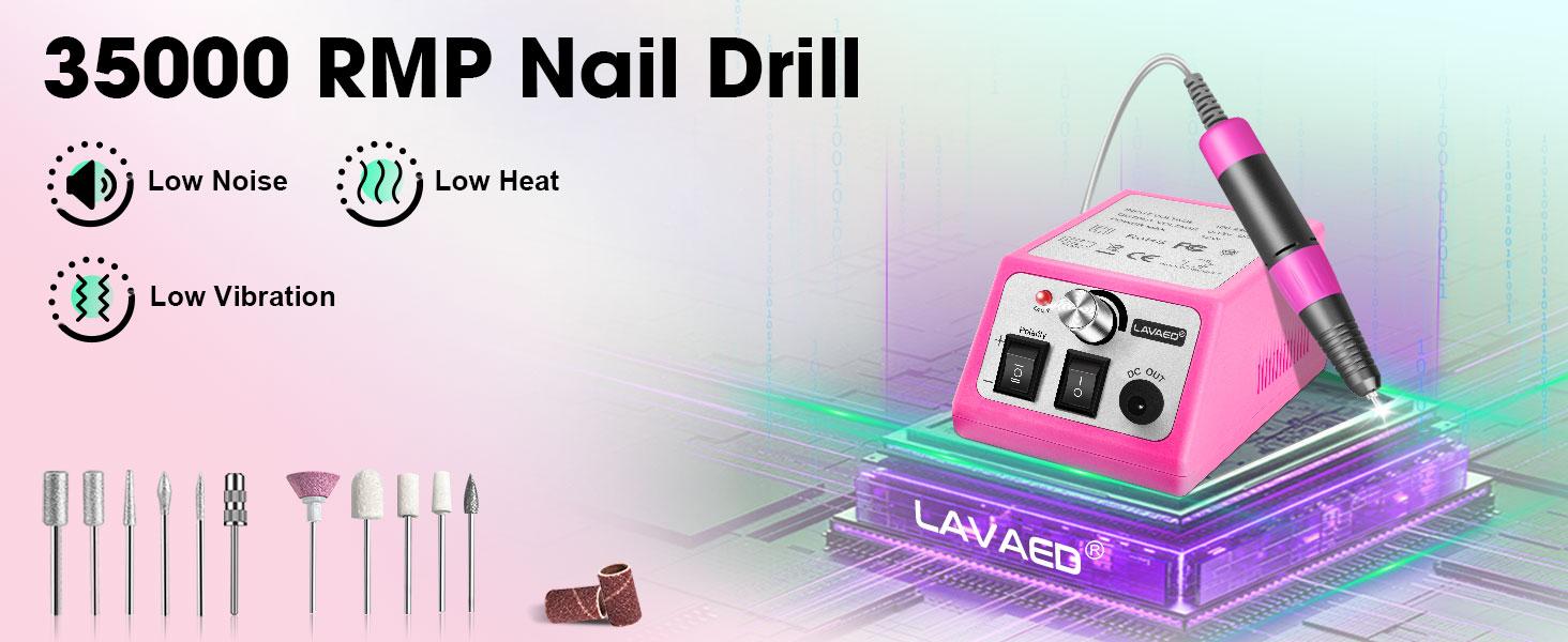 Professional Nail Drill 35000RMP Electric Nail File Nail Filer Electric E Filer for Nails, Nails Drill Kit with Nail Drill Bits and Sanding Bands and for Acrylic Nail Gel Nail Manicure Pedicure