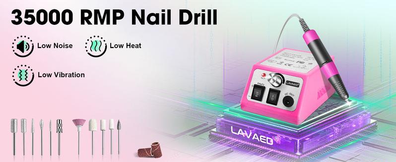 Professional Nail Drill 35000RMP Electric Nail File Nail Filer Electric E Filer for Nails, Nails Drill Kit with Nail Drill Bits and Sanding Bands and for Acrylic Nail Gel Nail Manicure Pedicure