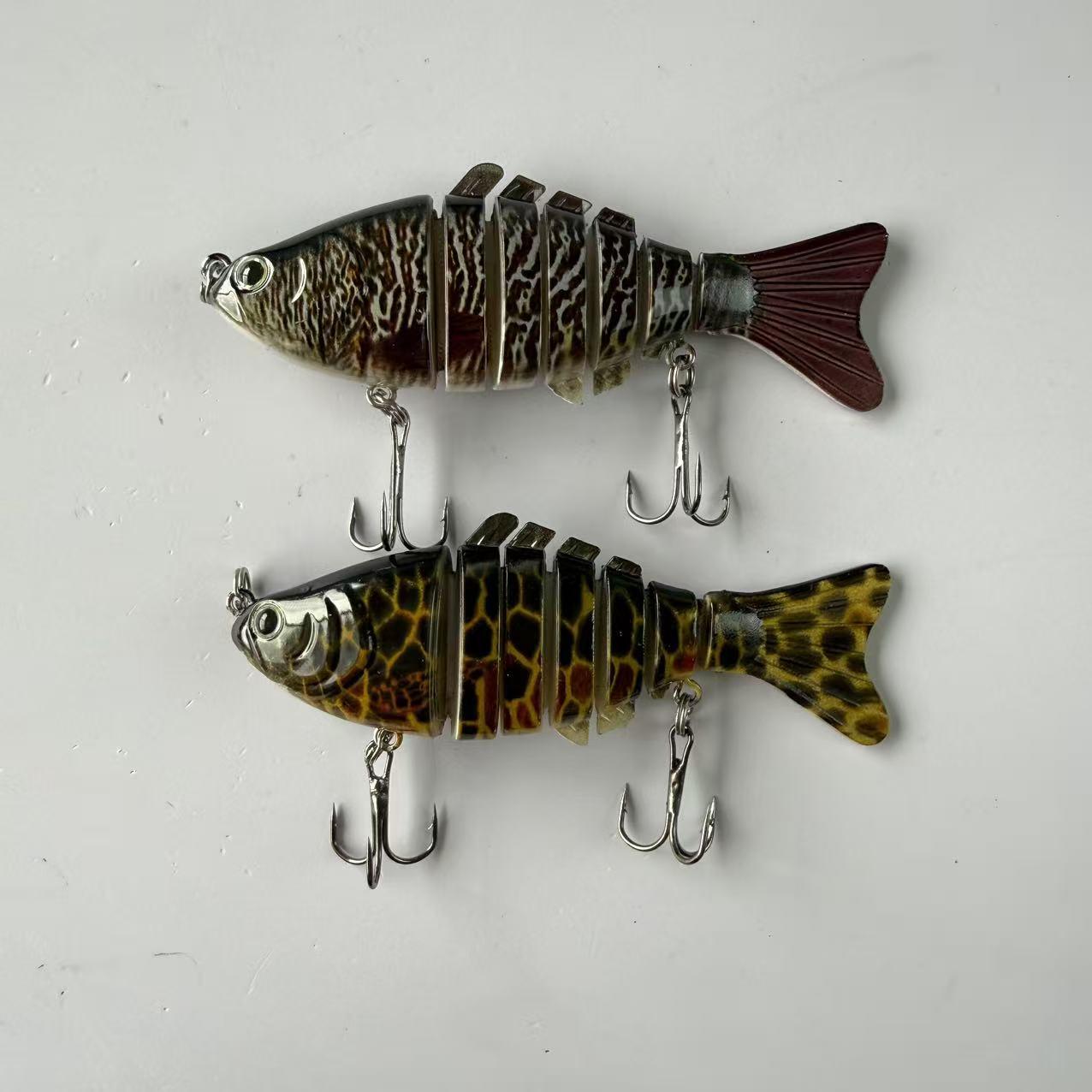 Large brand replica, popular, 2pcs, submerged simulation 7-section fish lure, fake bait, multi section hard bait for fishing, suitable for freshwater and seawater fishing accessories, fishing equipment and supplies