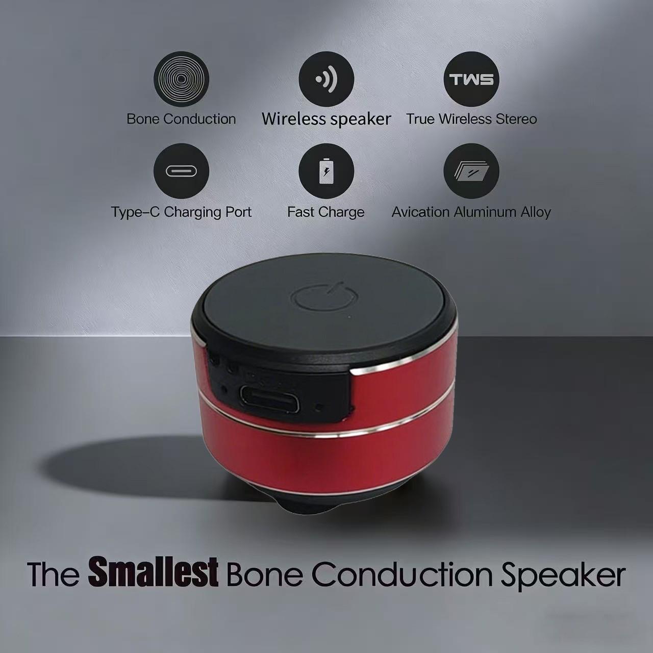 Mini Bone Conduction Speaker, Wireless Desktop Speaker with Suction Cup, TWS Small Speaker, Stereo Sound, Perfect Gift for Friends and Family