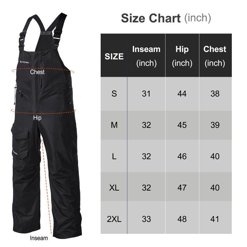 【RODEEL】724 Premium Waterproof Bib Overalls Men Tactical Rainwear with Adjustable Suspenders and Multiple Pockets Relaxed Rain Pants Workwear for Outdoor Sports Fishing Boating Car Washing Construction Landscaping Gardening Menswear, Holiday Gift