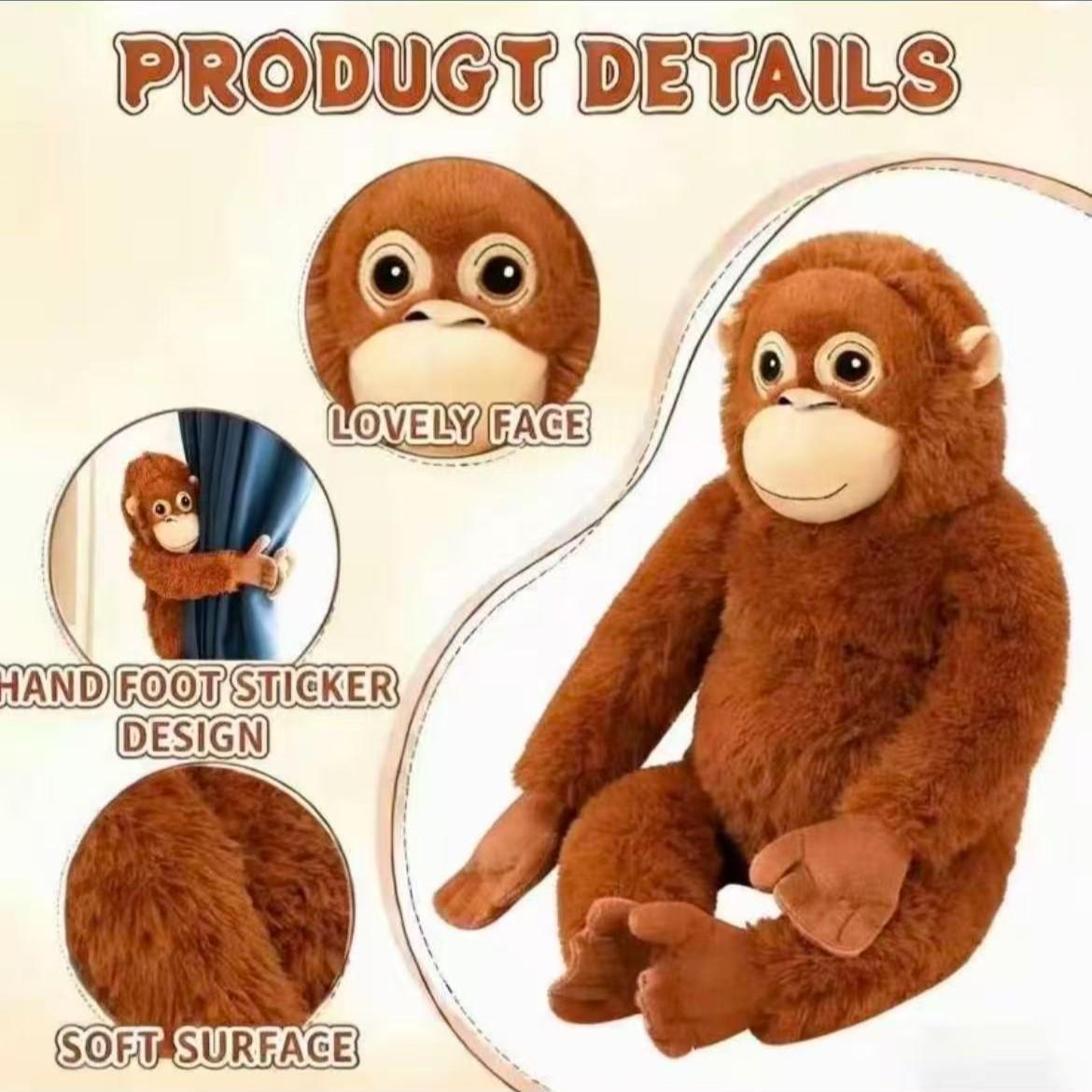 Younge Skog Gorilla Plush Toy Long-Arm Monkey Pillow, Cute Kids Doll Gift, Soft Stuffed Animal, Perfect Present for Children