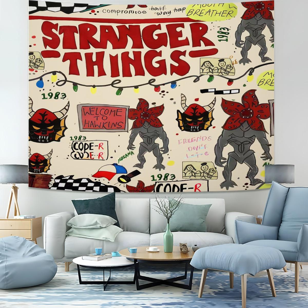 1x Stranger Things Party Backdrop Banner Tapestry Photo Prop Room Wall Decoration Fan Gift Party Supplies Use As Curtains, Tablecloths, Dorm Decor, Picnic Sheets, Blankets, Or Sofa Covers