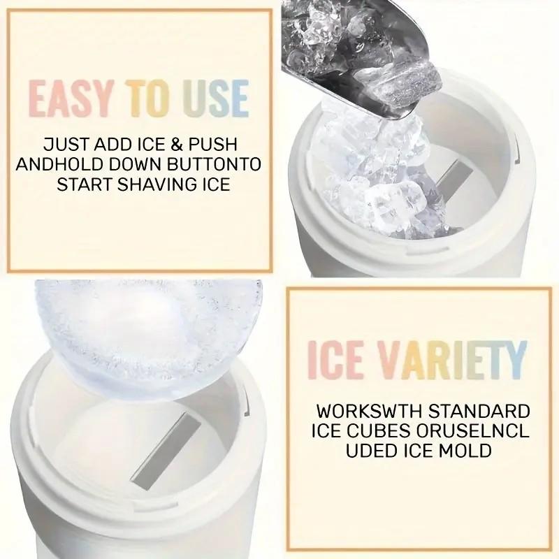 Portable Lightweight Manual Ice Crusher, BPA-Free Plastic, Ideal for Shaved Ice, Snow Cones, Fruit Pops, Includes Ice Tray, Perfect for Home, Parties, Outdoor Events, Shaved Ice Machine, Ice Shaver Machine, Ice Shaving Machine