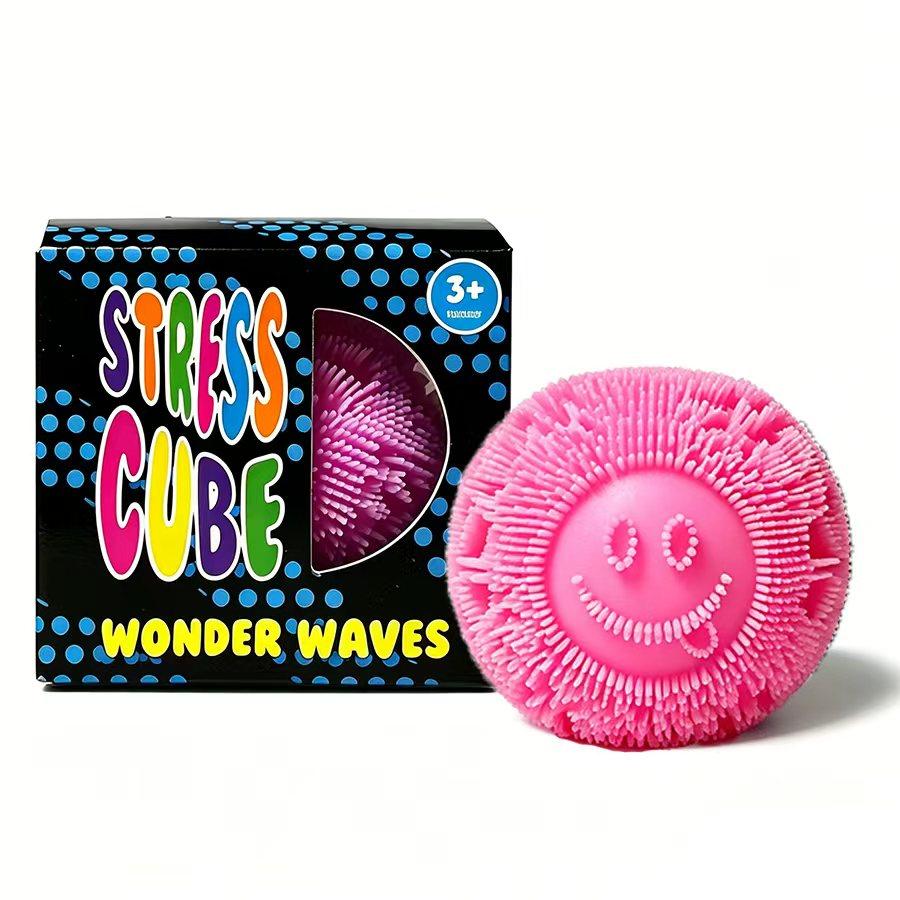 Smiley Face Squishy Stress Ball, Soft Squeeze Toy for Kids and Adults, Sensory Toy for Anxiety, ADHD and Autism Relief, Cube-Shape Stress Reliever