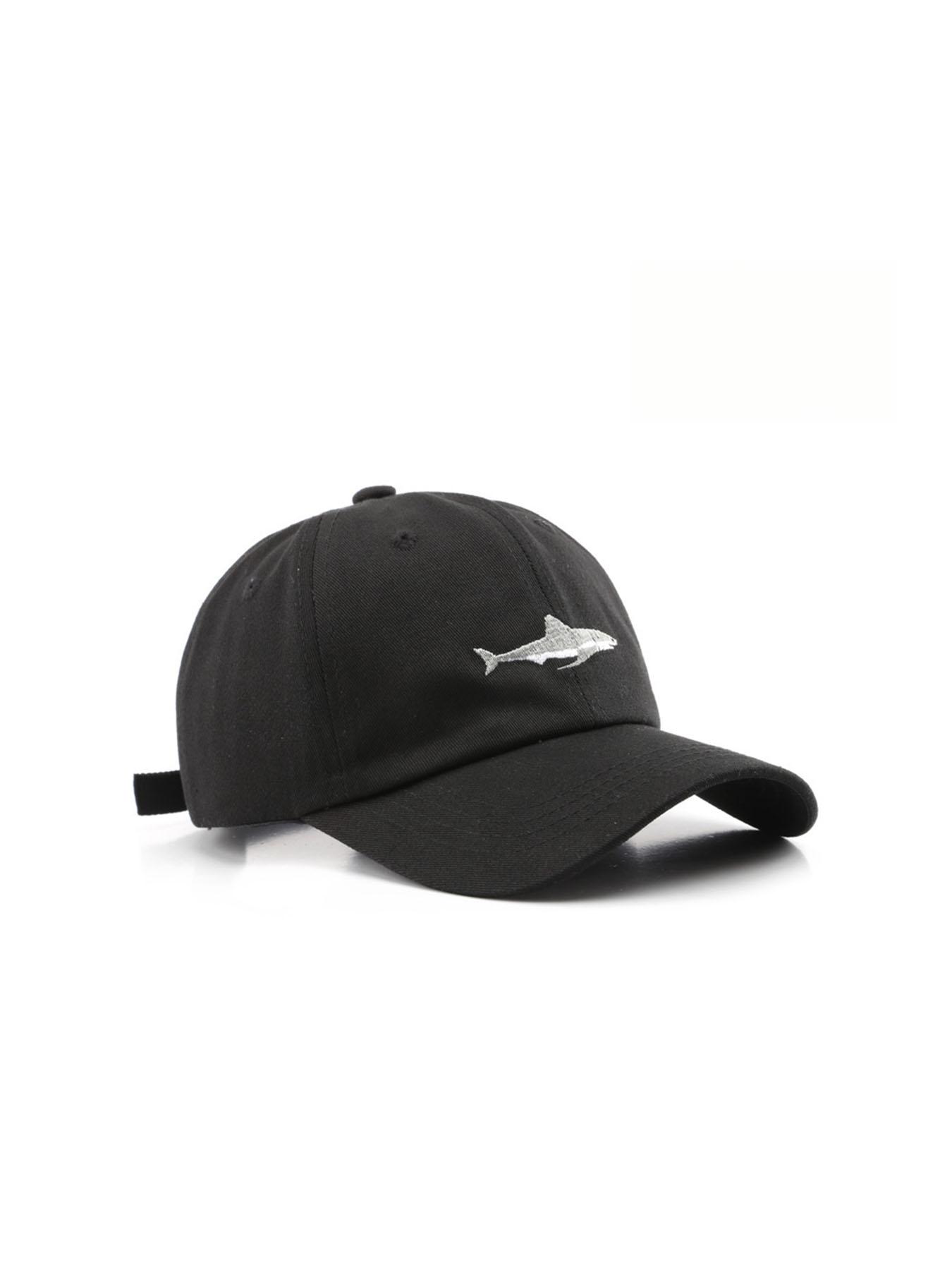 1PC Women's Embroidered Shark Washed Baseball Cap, Adjustable Sun Protection Hat, Casual Loose-Fit Y2K Style for Travel & Beach