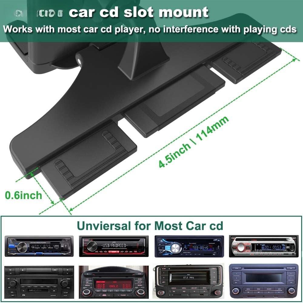 CD Slot Car Tablet & Phone Holder - 360° Swivel, Adjustable Arms, Padded Surface, Secure Hold Universal Car Interior Accessory for 4-13" iPad, iPad Pro 12.9/Air/Mini, Galaxy Z Fold 4/3 & Navigation Use