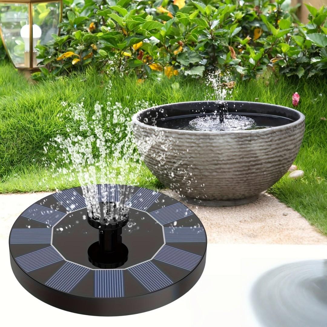Solar Fountain Pump 18cm/7.1inch, 6 Nozzles, Ideal for Bird Bath, Pond, Garden, Pool, Fish Tank, Outdoor Aquarium
