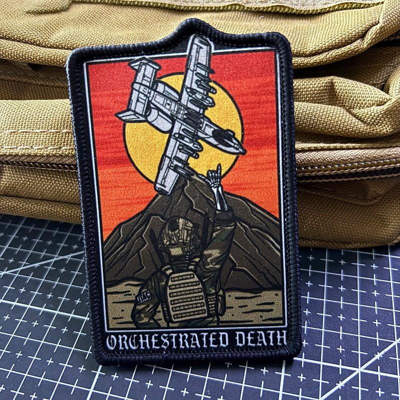 Sunset Fighter Tactical Patch, Tactical Design, Hardcore Tarot Style, Aesthetic, High-Definition Print, Durable Morale Patch, Velcro Backing, Outdoor Backpack Accessory