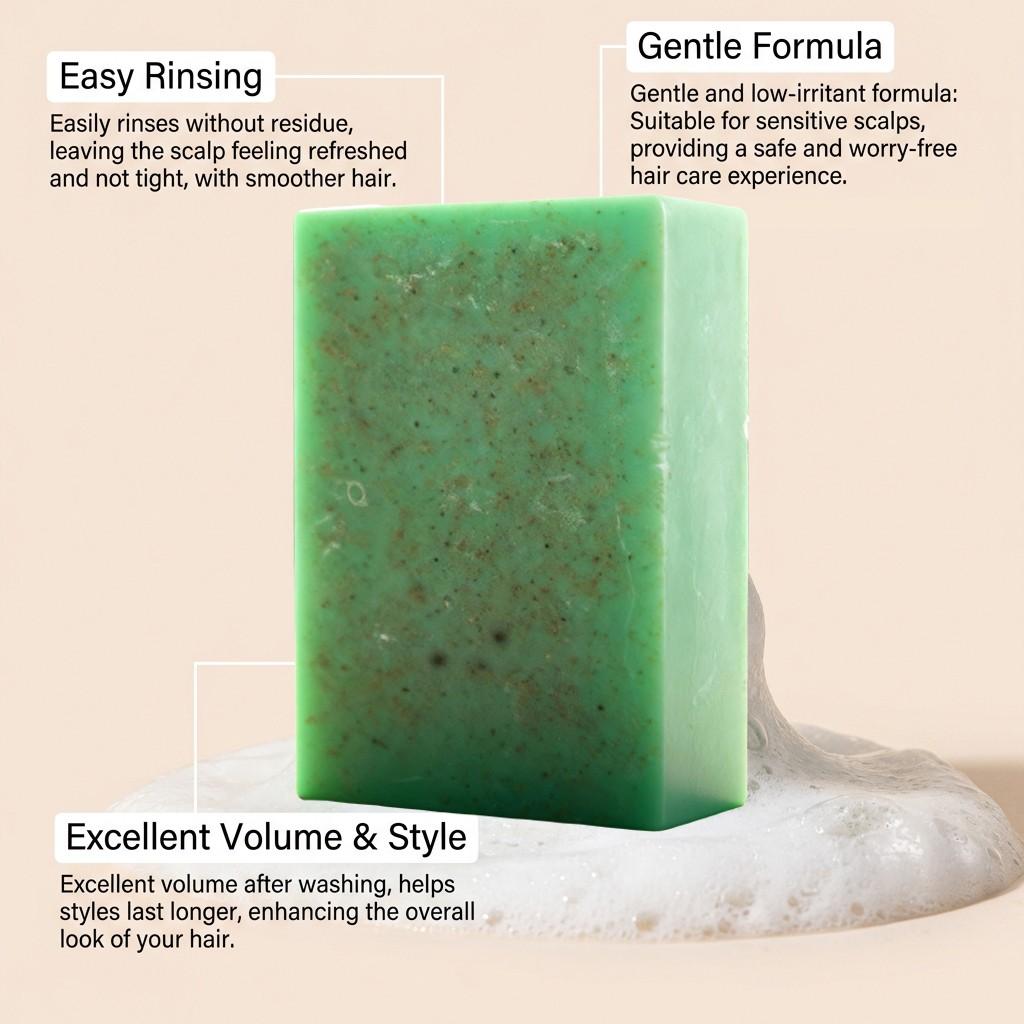 Hoegoa Rosemary Enriching Shampoo Bar, Gentle Daily Hair Cleanser, Refreshing Smooth Lightweight Hair Care, Soft and Silky Hair Treatment