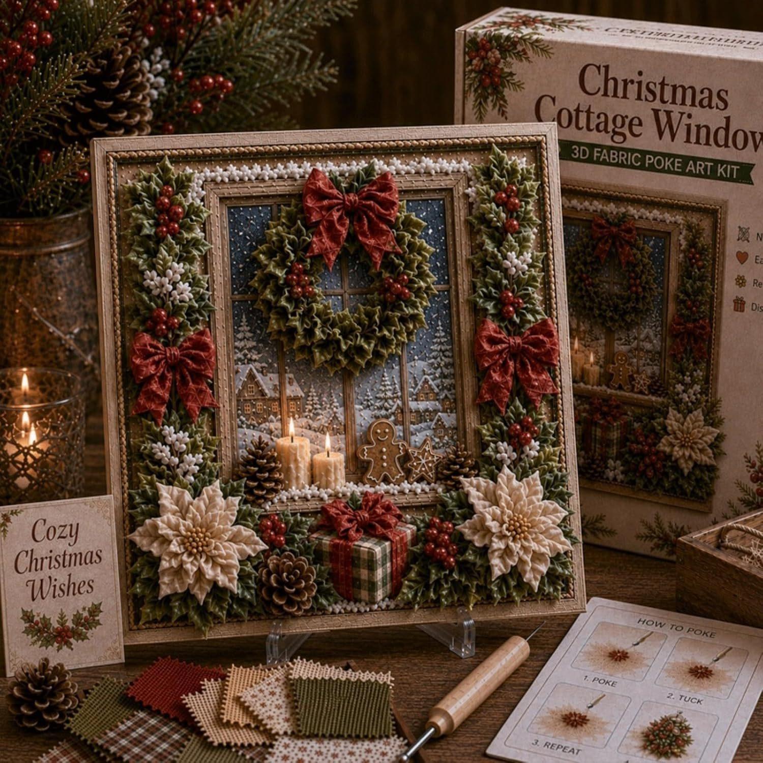 Christmas Wreath 3D fabric poke art design