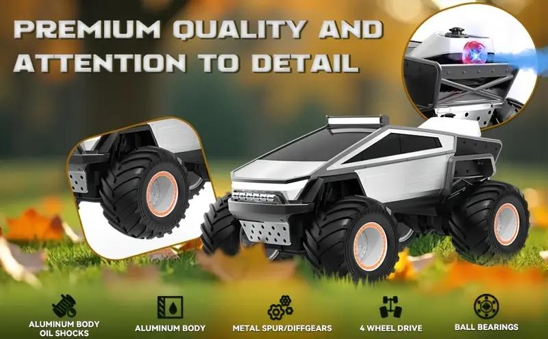 Cybertruck RC Toy Car 1:12 Scale – 4WD Monster Truck Style with LED Lights & Music, All-Terrain Off-Road Pickup with 2.4GHz Remote Control Truck , Ideal Christmas Gift for Kids 6 and Up Boys and Girls cyber Metal Shell Off-Road RC Truck Brushless Rc Cars Cybertruck RC Toy Car 1:12 Scale – 4WD Monster Truck Style with LED Lights & Music, All-Terrain Off-Road Pickup with 2.4GHz Remote Control Truck , Ideal Christmas Gift for Kids 6 and Up Boys and Girls cyber Metal Shell Off-Road RC Truck Brushless Rc Cars