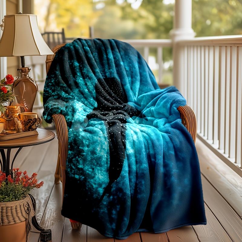 Soft Warm Shark Design Flannel Blanket for All Seasons Perfect Travel Throw for Couch Bed Car Camping Cozy Lightweight Snuggle Blanket for Adults Kids Unisex