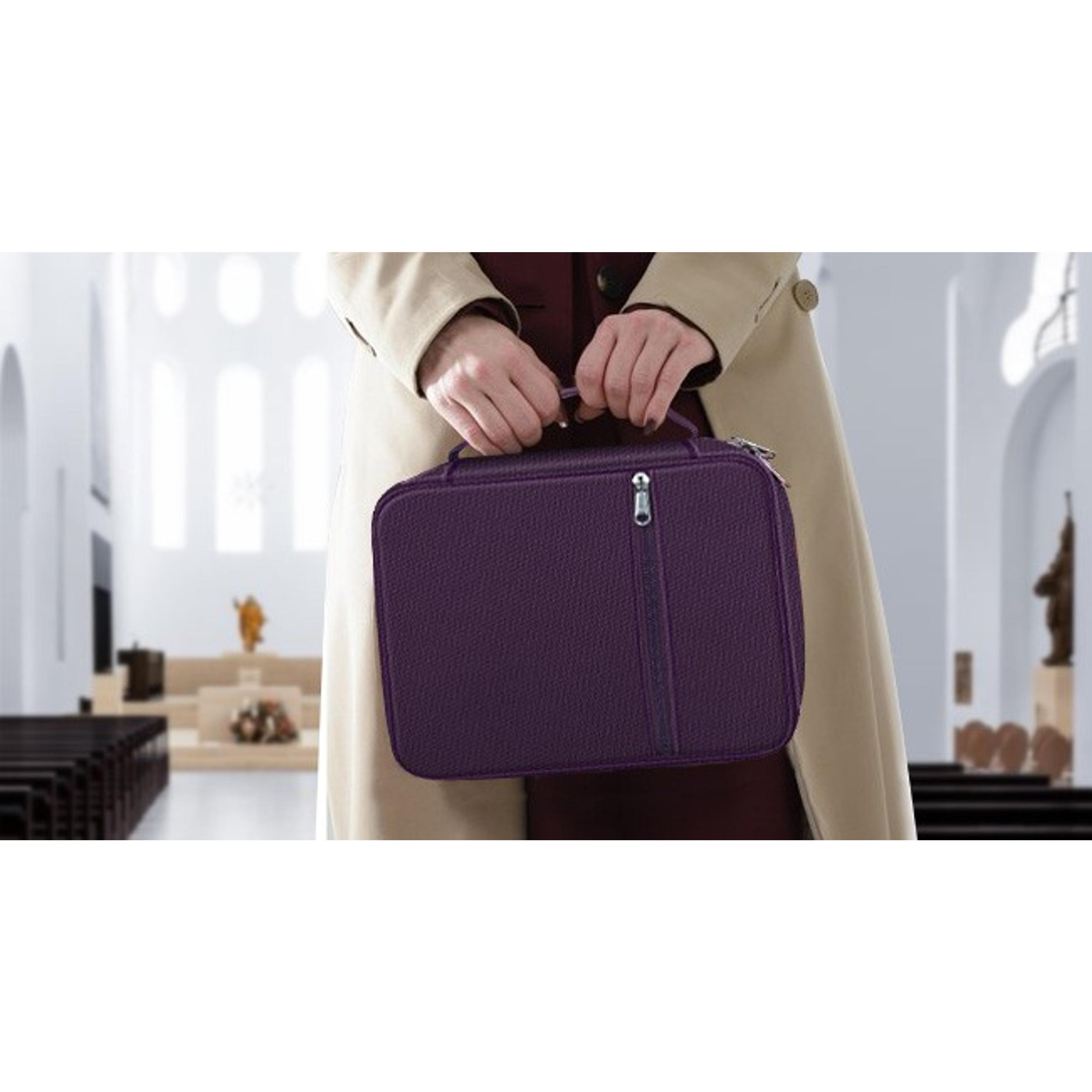 Finpac Polyester Bible Cover - 11x8x2.3" Ipad/Bible Carrying Case with Handle, Zippered Pocket, Multiple Colors, Protective Church Bag Gift for Women Men Finpac Polyester Bible Cover - 11x8x2.3" Ipad/Bible Carrying Case with Handle, Zippered Pocket, Multiple Colors, Protective Church Bag Gift for Women Men