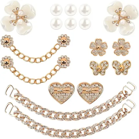 SOGLLQAM Bling Shoe Charms Set, Pearl Flower & Crystal Rhinestone Accessories for Women’s Clogs and Shoes, Cute Decoration for Party & Birthday Fancy Sandals Slippers Slippers gift