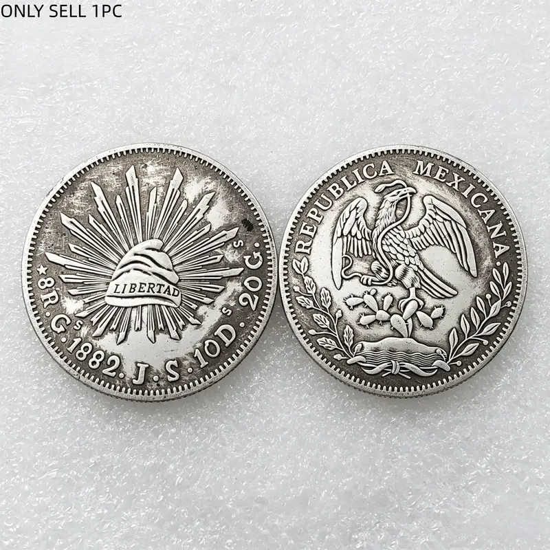 Mexican Eagle Silver Coin, Old Eagle Holding Snake, Blowable and Durable, Vintage Silver Dollar, Collectible Antique Currency