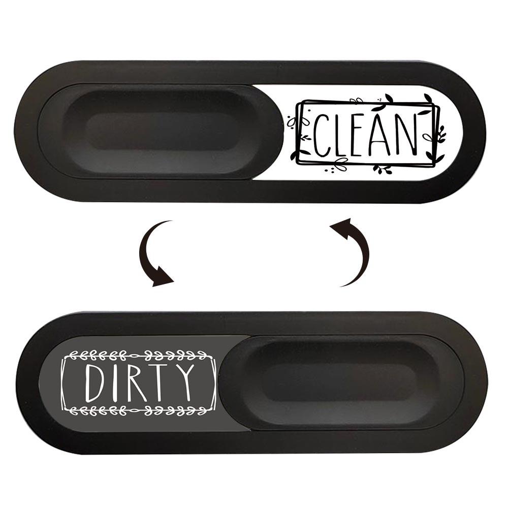 Innovative Slide Clean/dirty Sign, Magnetic Cover, Frosted Frame, Adhesive Backing, Dishwasher Safe, Kitchen Utensil Organizer