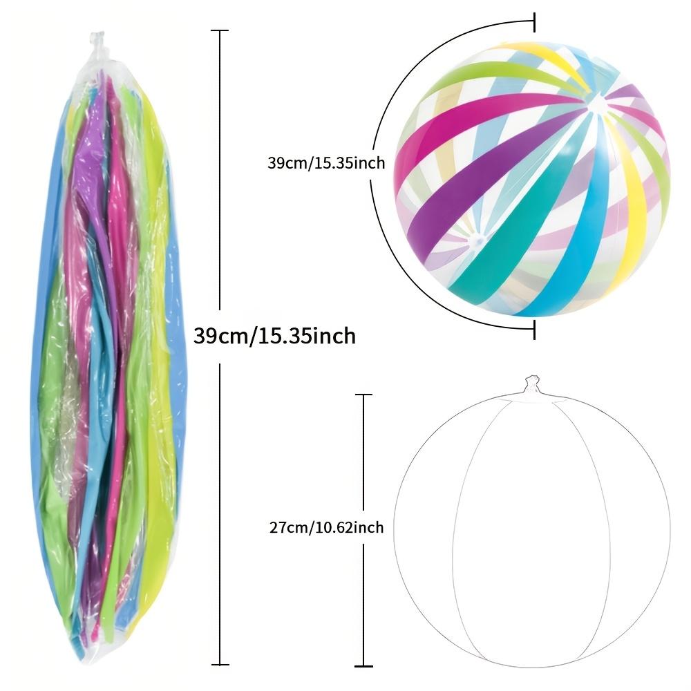 2 packs of colorful striped beach balls, inflatable PVC balls for pool parties and gatherings.