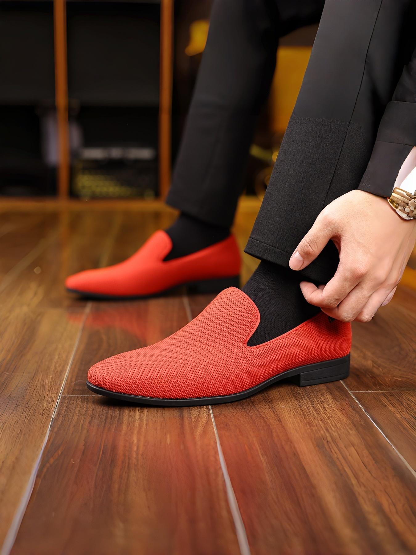 Spring Summer Street Style Must-Have! Knit Breathable Pointed Toe Loafers, Lightweight Business Casual, Perfect for All Seasons