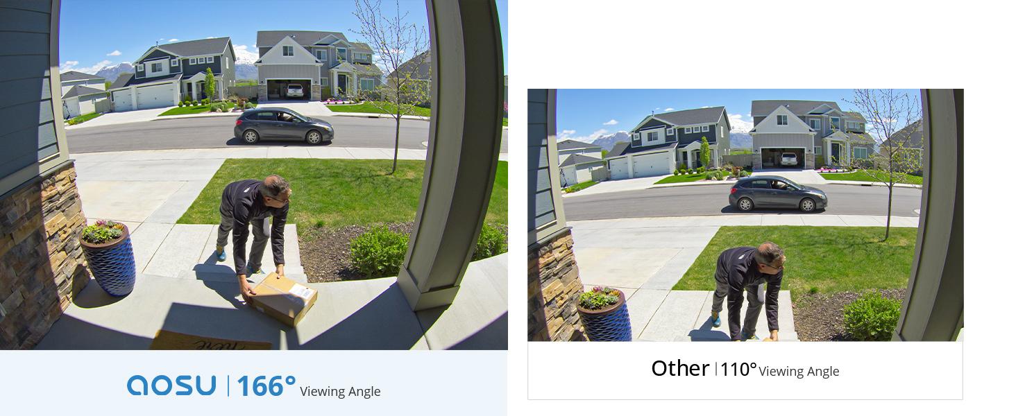 AOSU Doorbell Camera Wireless, 5MP Ultra HD, No Monthly Fee, Triple Motion Detection Video Doorbell with Homebase, Enhanced (2.4/5 GHz) WiFi, 180-Day Battery Life, Work with Alexa & Google Assistant