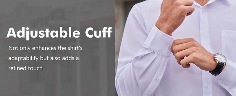 3-Pack Alimens&Gentle Mens  Dress Shirts 4-way Streth Long Sleeve Collared Solid Wedding Dating Button Down Shirts formal shirt