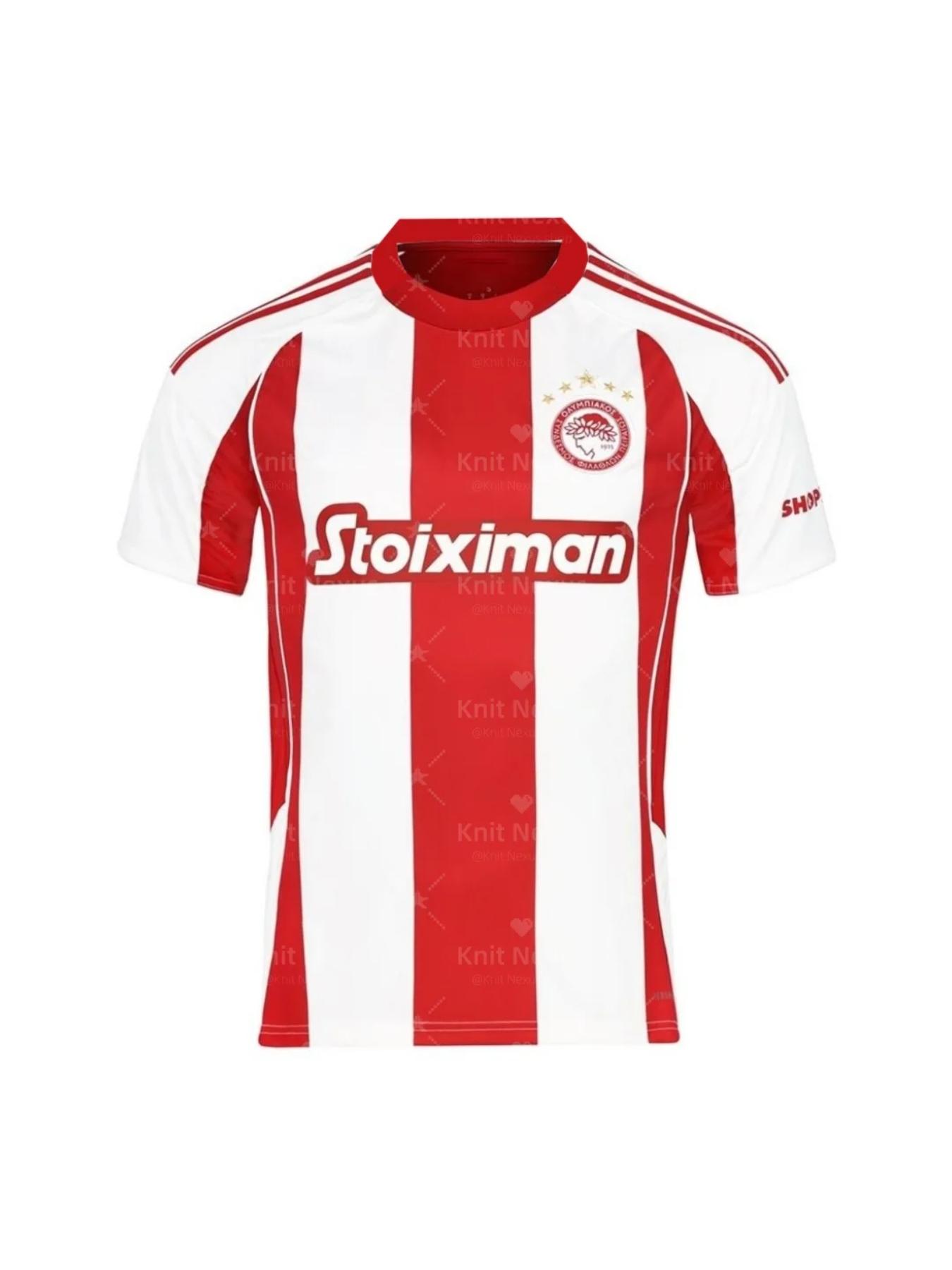 25-26 Olympiacos Piraeus Home jersey Greek jersey Autumn Sports Dry Quickly Men's T-Shirt Children's Clothing Tee Y2k Woman