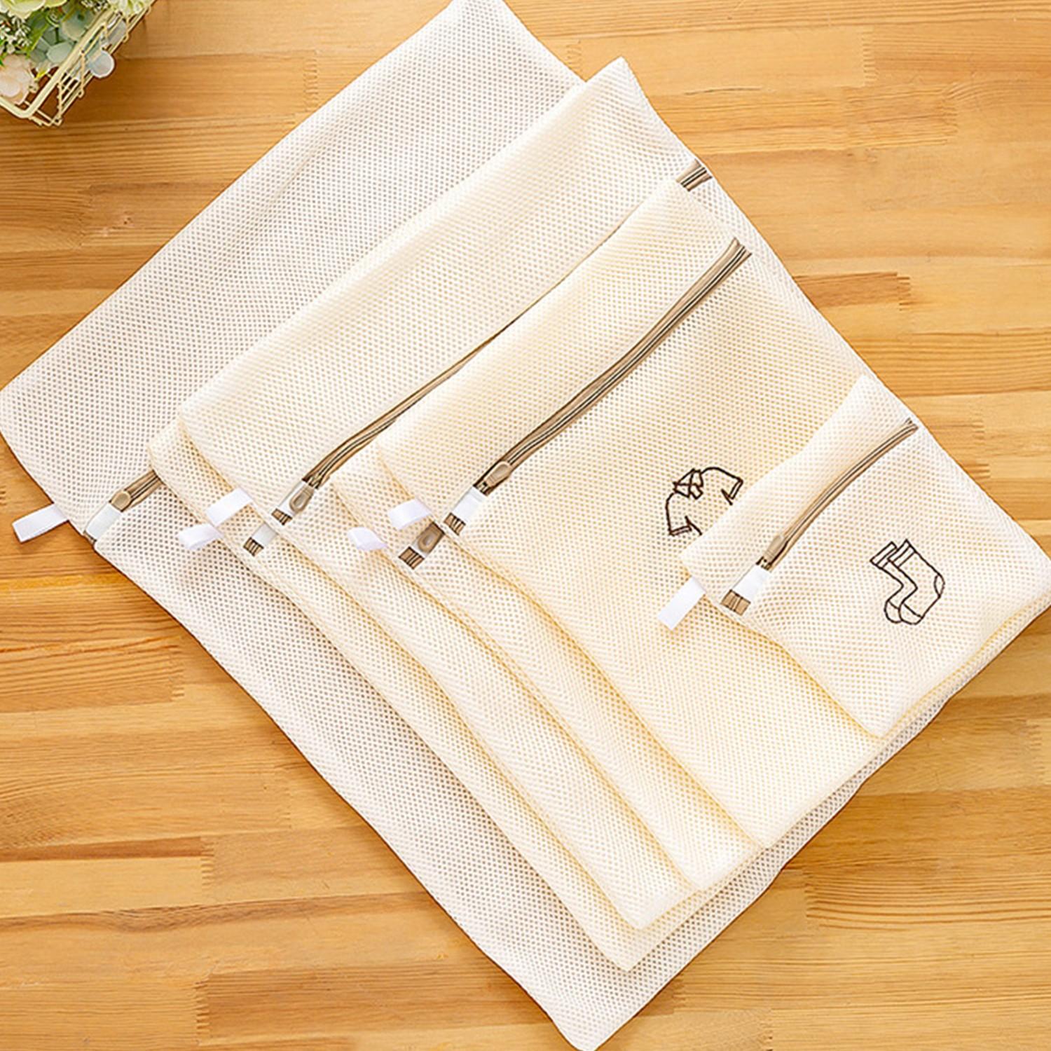 6-Piece Mesh Laundry Bags Set, Durable and Reusable, Ideal for Delicate Items, Perfect for Travel and Home Use, Easy to Clean Design