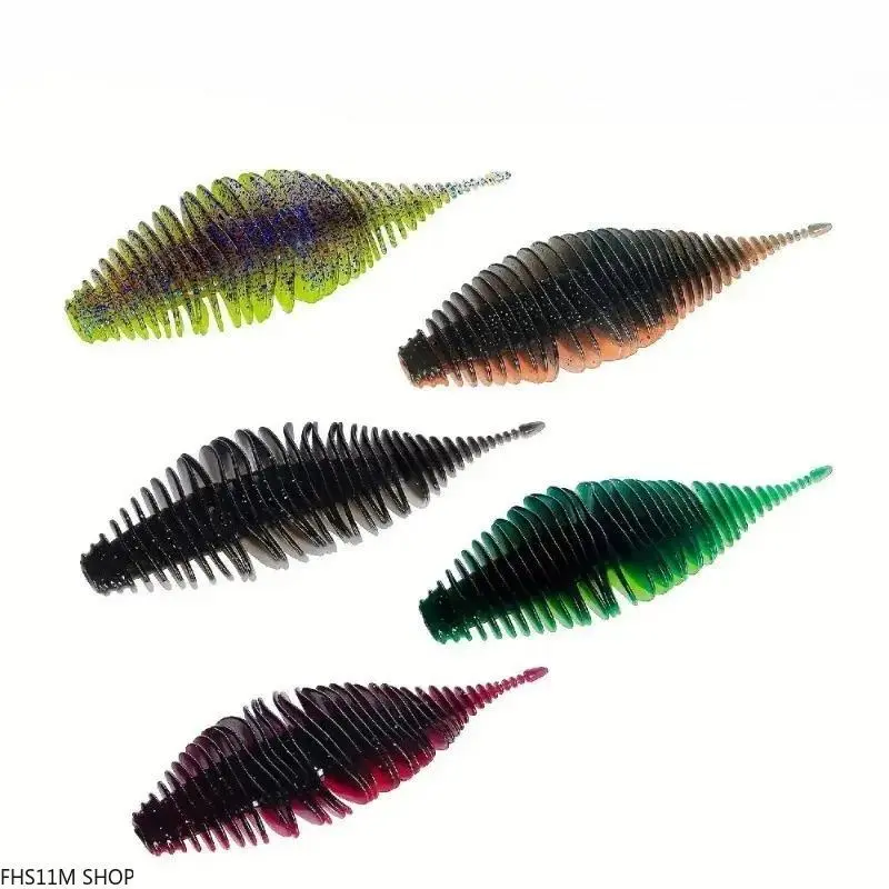 6PCS Bionic Soft Plastic Worm Lure Set - Durable Flexible Body, Natural Wriggling Action, Freshwater Fishing Bass Bait, Versatile Use for Saltwater Shore Tackle, Fishing Lure Set, Saltwater Fishing
