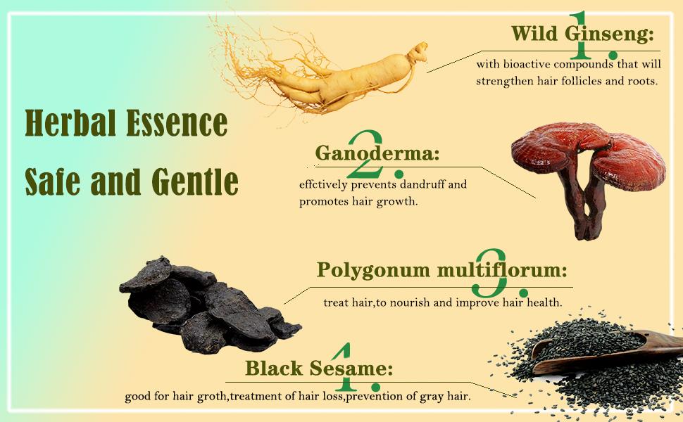 3-in-1 Hair Color Shampoo, 100% Covering Gray Hair-Herbal Ingredients, Long-Lasting Moisturizing Suitable for All Hair-Types, First Choice for Valentine's Day Gifts for Men and Vomen Haircare Black
