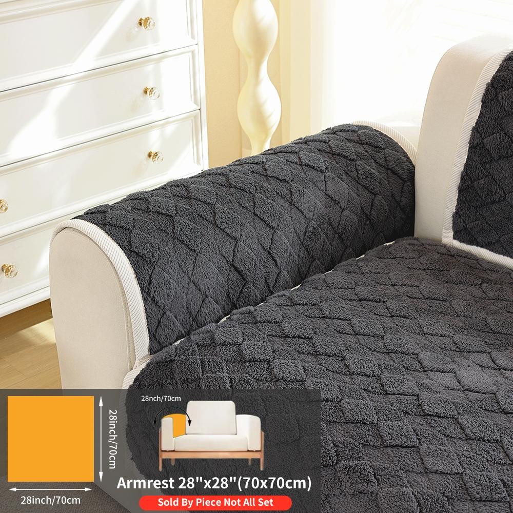 Geometric Velvet Sofa Cushion, Anti-Slip Sofa Cover, Washable Sofa Protector, Soft Sofa Protector, Durable Pet-Friendly Furniture Pad, Decorative Sofa Pillow