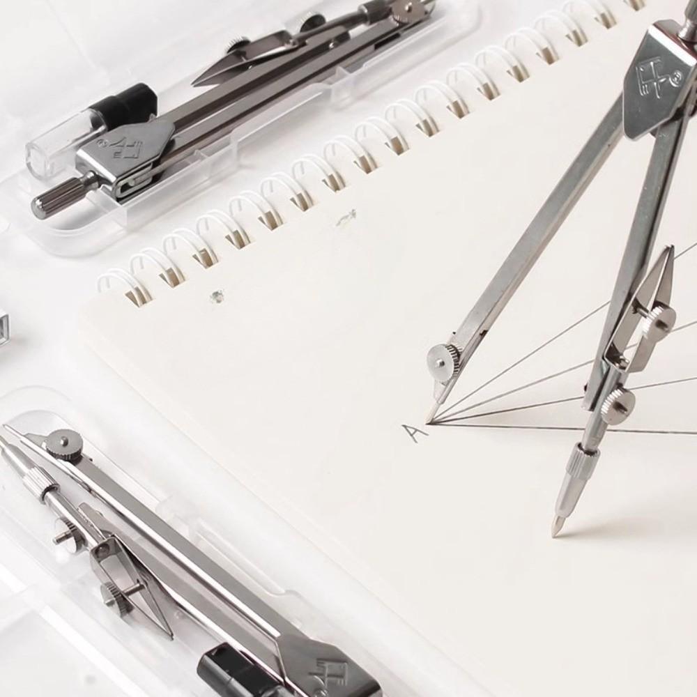 Geometric Precision Metal Compass, Professional Drawing Tool, Locking Adjustable Arm, Pencil Replacement, Ideal for Engineering, Construction, Architecture, Stem Tests, Woodworking