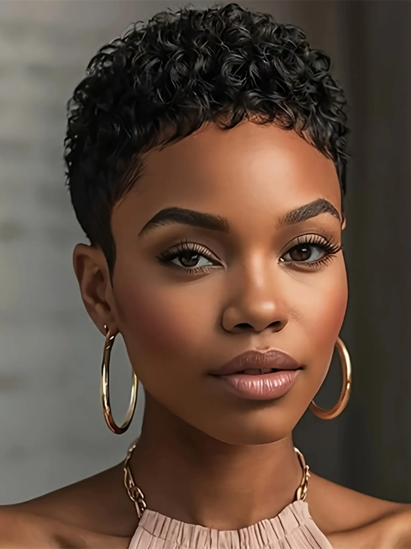 Natural Pixie Cut Short Curly Wig, Machine Made Human Hair Wigs for Women, Daily Party Cosplay Use holiday gift wig Halloween Day Christmas Day gift wig pixie cut human hair wig