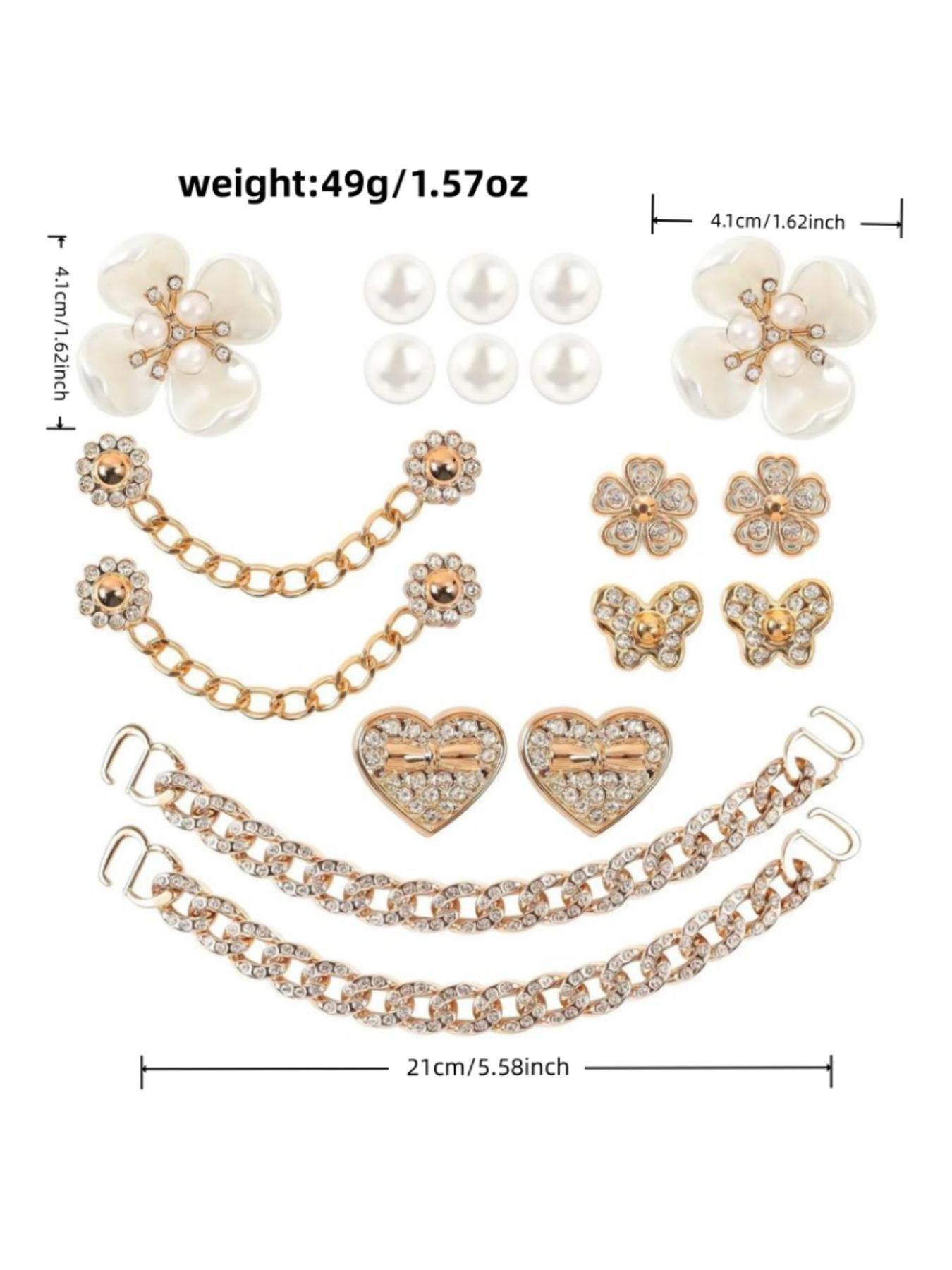 Alone Luna 18/20pcs Bling Shoe Charms, Crystal Rhinestone Decor, Cute Party Birthday Accessory, Beach Travel Footwear Decoration
