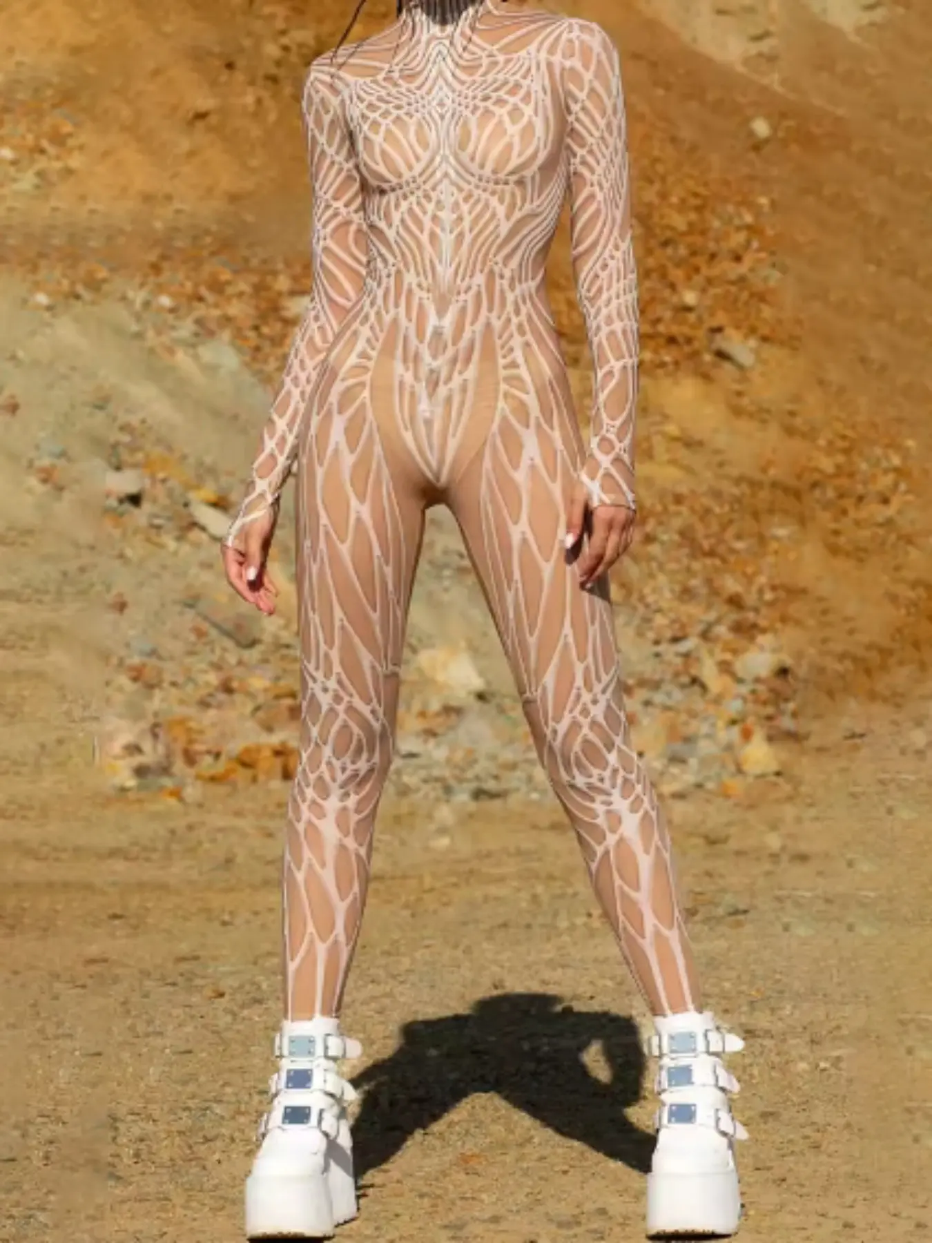 Women's Tight Sexy Bodysuit, Fashion Y2K Cyberpunk Style, Glow-In-The-Dark Texture, Halloween Party Costume, Festival Role Play