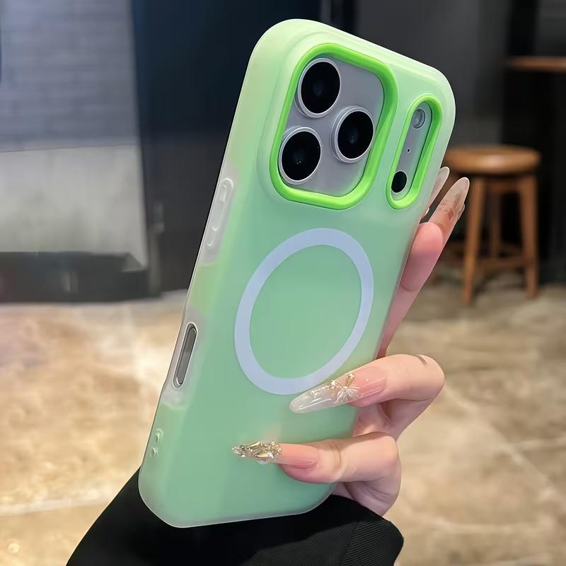 Phone Case - Luxury Candy-Colored 2-In-1 Magnetic Phone Case Compatible for Iphone 17 Pro Max, Air 16, 15, 14, 13, 12 Pro Max Plus Protective Cover, Frosted Soft Shell with Magnetic Wireless Charging, Shockproof Back Cover for 17 Pro Max