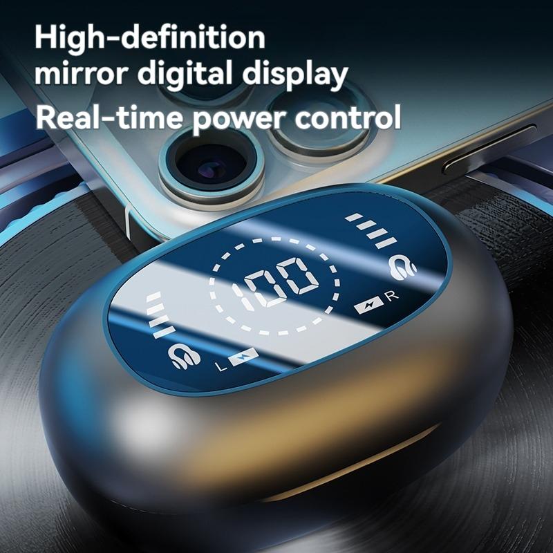 Wireless Ear Hook Earphone, Long Standby Gaming Headset with Digital Display Charging Case, True Wireless Bluetooth-compatible Fitness Earbuds for Sports Running, Chargeable Headphones