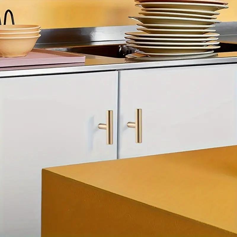 Modern Rectangular Cabinet Knobs and Pulls, Door Hardware, 50mm Long Single Hole Door Handles with Screws, Easy Installation, Simple Design