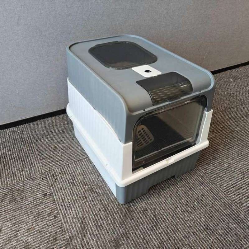 Oversized Cat Litter Box with Enclosure, Anti-Odor & Easy Clean Kitty Potty, Spacious Pet Litter Tray for All Breeds