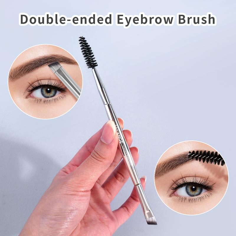 MAANGE 17pcs Prodessional Kabuki Makeup Brushes Set, Foundation Brush Powder Brush Contour Brush Concealer Brush Eyeshadow Brush Nose Shadow Brush Shader Brush Blending Brush Eyelash & Eyebrow Brush, Makeup Accessories Gifts for Friends