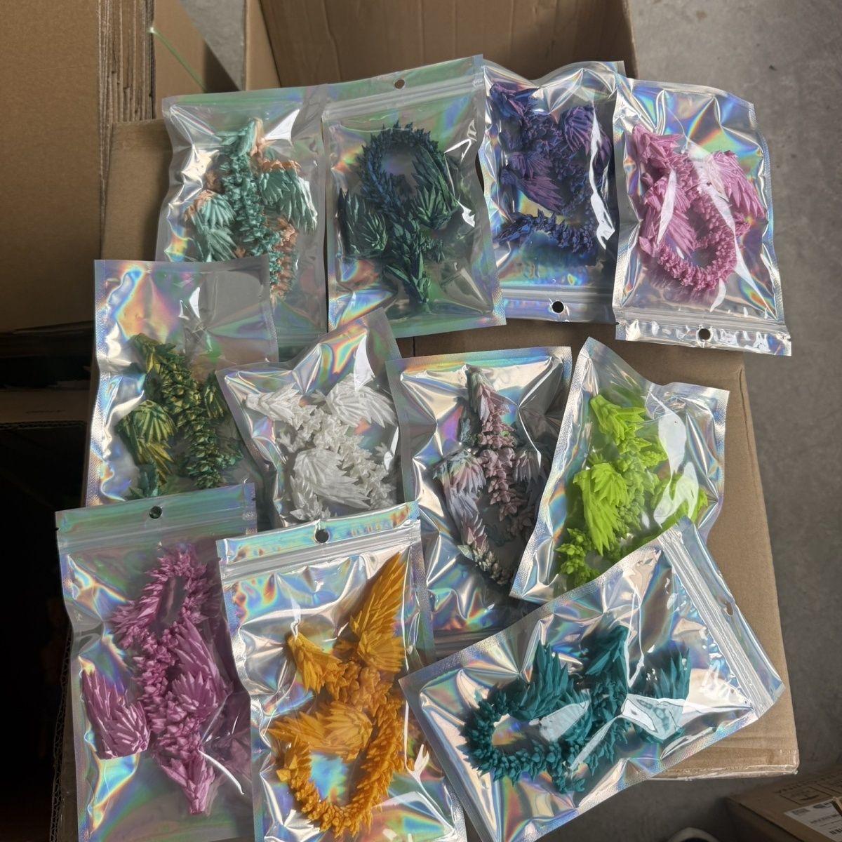 2-Piece Winged Flying Dragon Decorations, 3D Printed Pla Material, Vibrant Colors, Perfect for Christmas & Easter Festive Displays