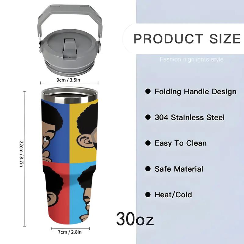 1pc Cute Cartoon Insulated Cup, Vacuum Dual-Layer Stainless Steel, Long-Lasting Heat and Cold, Portable Coffee Cup for Office and Travel