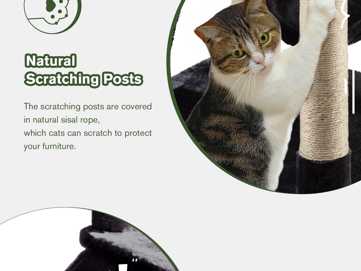 MUTICOR 65in Multi-Level Cat Tree Tower for Indoor Big Cats with Cozy Plush Perches,Cat Condo,Sisal Scratching Posts & Hammock and Baskets#TikTokShopBlackFriday #ChristmasGifts