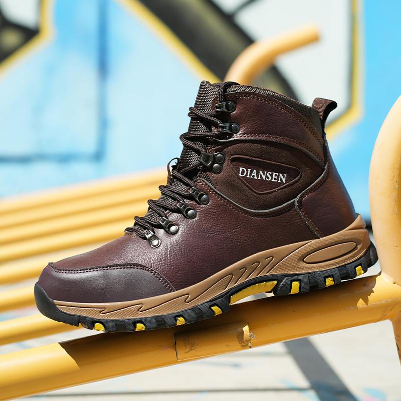 Waterproof Safety Boots Men Indestructible Steel Toe Work Boots Anti-smash Stab-resistant Safety Shoes Anti slip and wear-resistant Protective Boots Advanced color scheme Construction Work Shoes